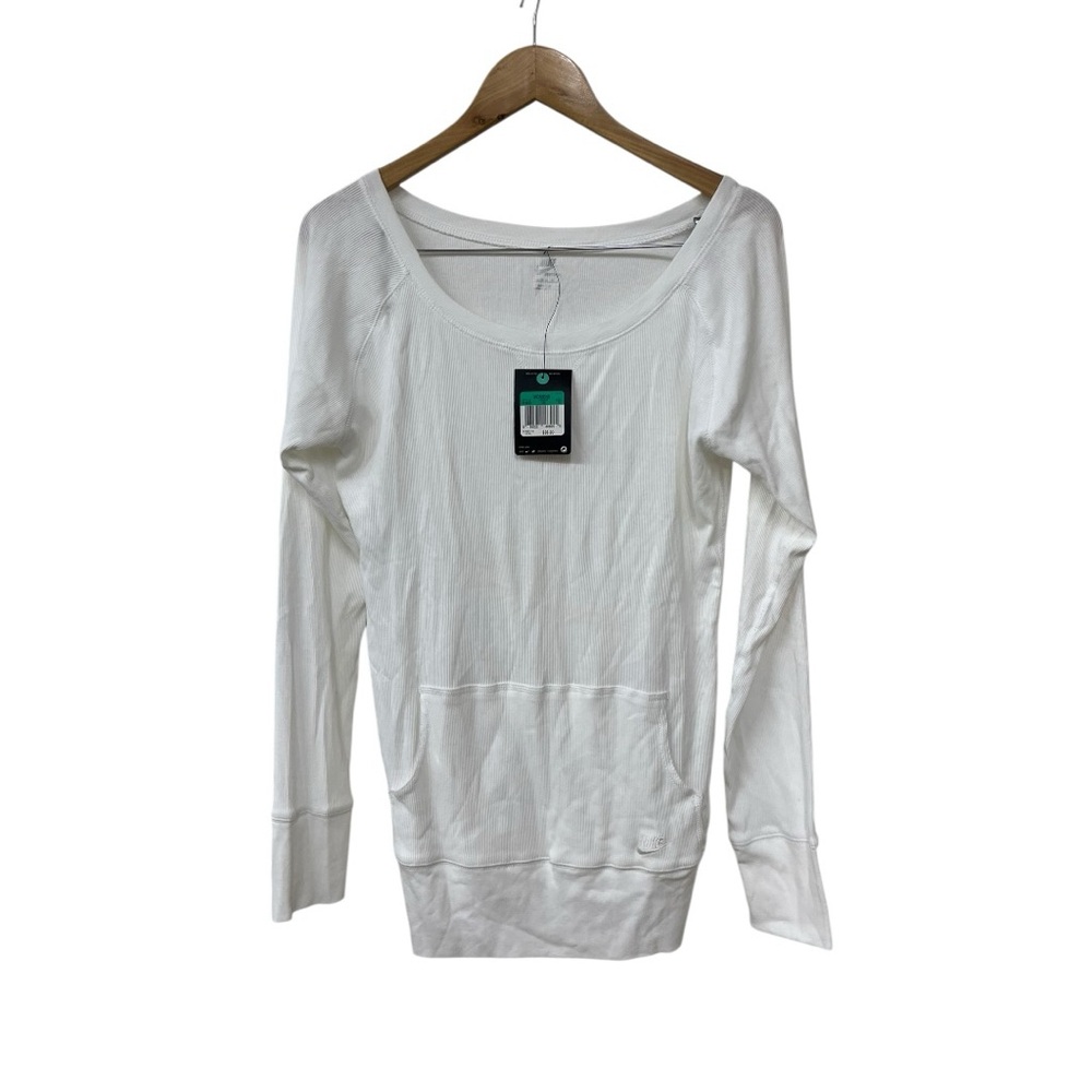 NWT Nike White Ribbed Long Sleeve Tee Top XL